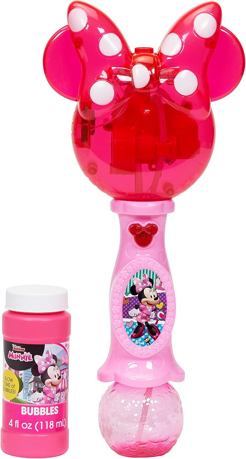 Hot Little Kids Disney Minnie Mouse Light and Sound Musical Bubble Wand, Includes Bubble Solution, Multi (2051)