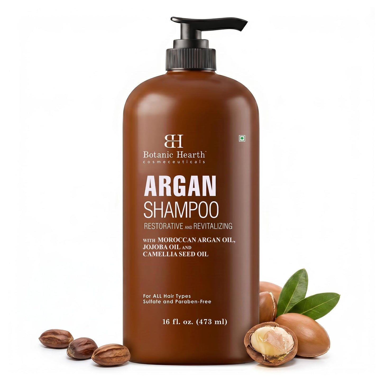 HotBotanic Hearth Tea Tree Shampoo, Vitamin C, Peppermint, Lavender and Rosemary Oil, Fights Dandruff and Dry Scalp, 16 fl oz