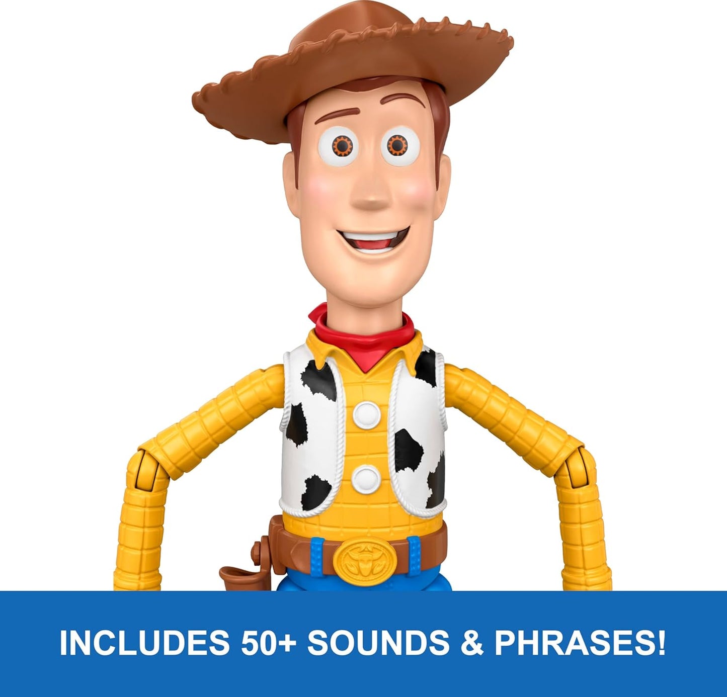 Hot Mattel Disney and Pixar Toy Story 5 Running Woody | 12-inch Action Figure with 50+ Movie Phrases & Sounds, Movie-Accurate, English Language