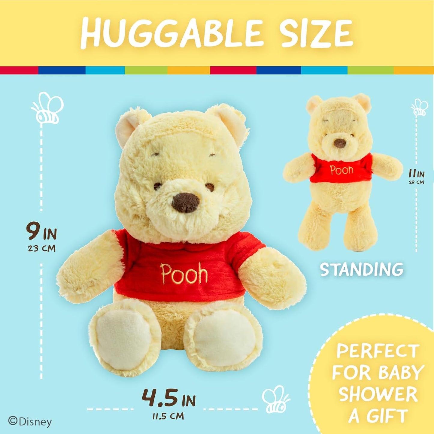 HotKids Preferred Disney Baby Winnie the Pooh and Friends Stuffed Animal with Jingle and Crinkle, Pooh 12”