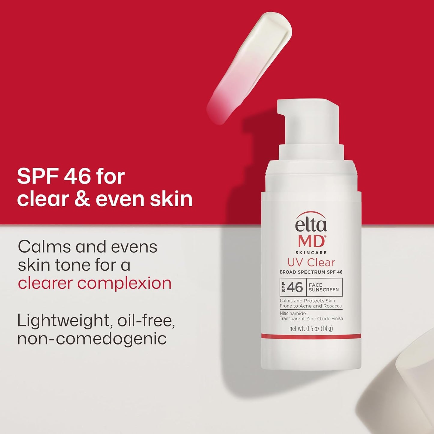 HotEltaMD UV Clear Face Sunscreen SPF, Oil-Free Sunscreen with Zinc Oxide, Dermatologist Recommended