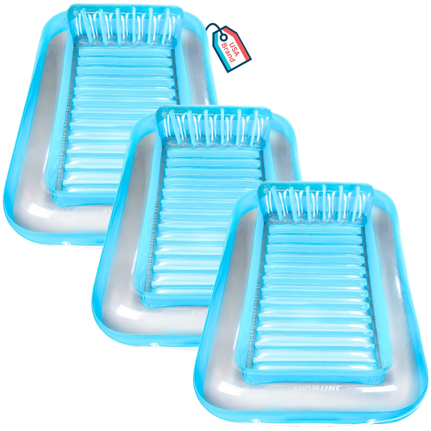 HotSWIMLINE Original Suntan Tub Series Classic Inflatable Tanning Float Floating Lounge | Personal Tan Pool Hybrid Lounger | Adjustable Pillow | Fill with Water | Reflective Tanning Design