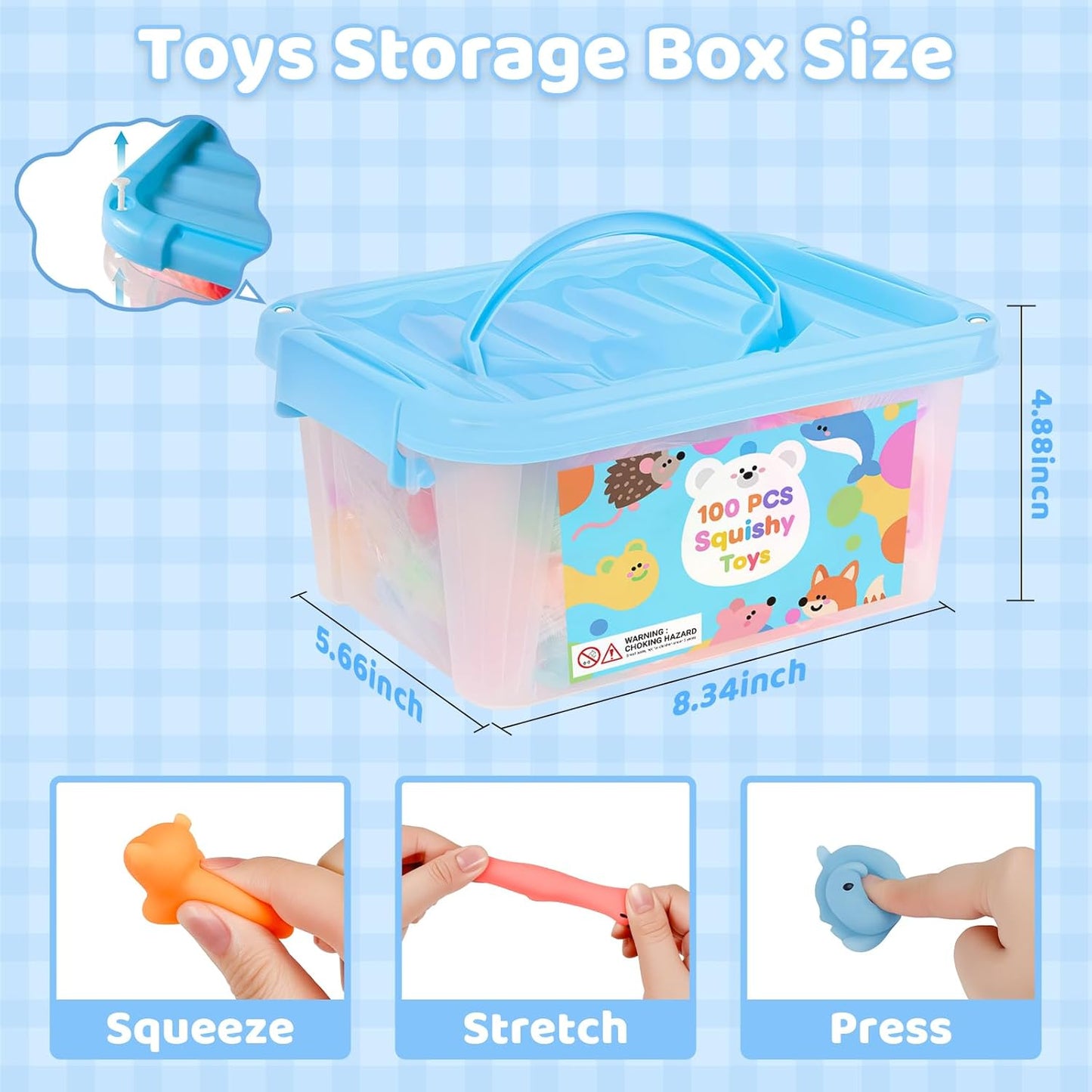 Hot 100 Pcs Party Favors & Squishy Toys Bulk for Kids 4-12, Fidget Toys Sensory Stress Relief Toys for Classroom Prizes, Christmas Stocking Stuffers, Birthday Goodie Bags & Teacher Supplies