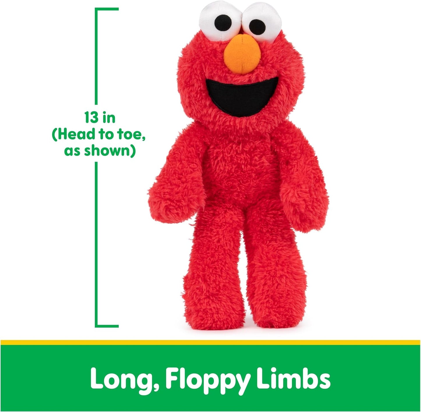 HotGUND Sesame Street Elmo Take Along Buddy 13-Inch Plush Toy for Ages 1+ | Soft Tactile Sensory Details Promote Pretend Play and Emotional Expression during Early Learning; Thoughtful Toddler Gift