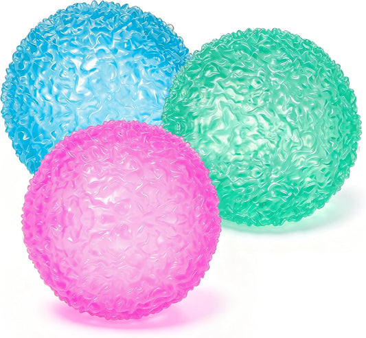 Hot3pc Big Stress Balls for Adults, Squishy Ball Sensory Textured Memory Gel Fidget Toys for Kids/Adults Hand Exercises, Valentines Day Party Favors Anxiety Relief Squeeze Ball(2.36“)