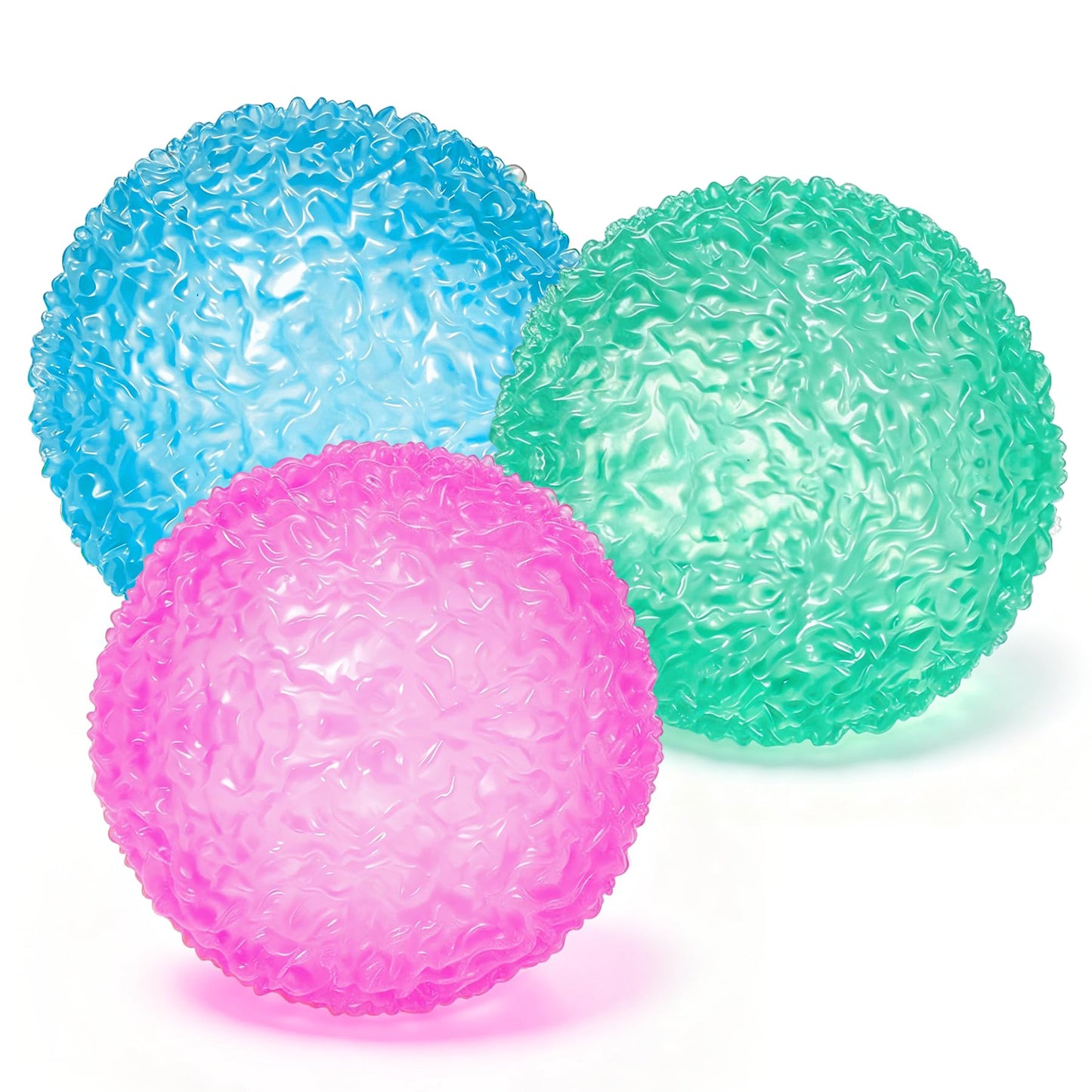 Hot3pc Big Stress Balls for Adults, Squishy Ball Sensory Textured Memory Gel Fidget Toys for Kids/Adults Hand Exercises, Valentines Day Party Favors Anxiety Relief Squeeze Ball(2.36“)