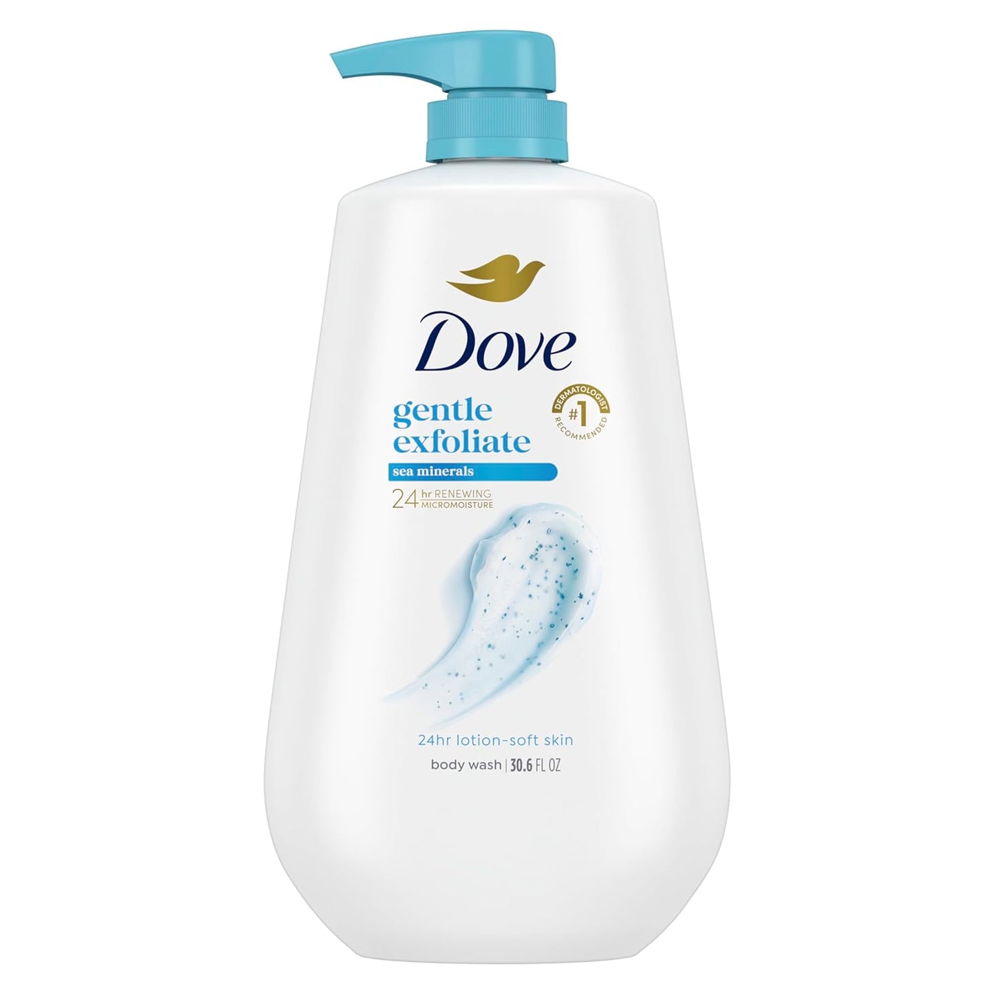 HotDove 24hr Lotion Body Wash Gentle Exfoliate Sea Minerals, 30.6 oz | Exfoliating body wash with MicroMoisture for smooth, soft skin