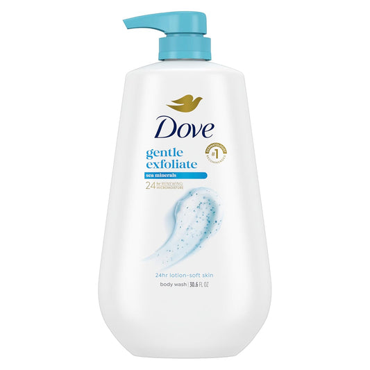 HotDove 24hr Lotion Body Wash Gentle Exfoliate Sea Minerals, 30.6 oz | Exfoliating body wash with MicroMoisture for smooth, soft skin