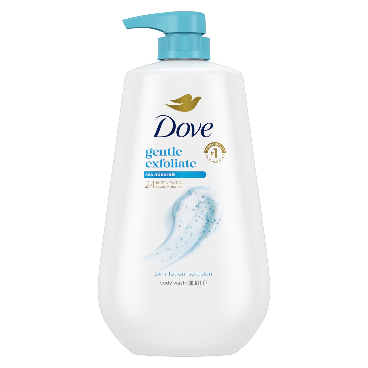 HotDove 24hr Lotion Body Wash Gentle Exfoliate Sea Minerals, 30.6 oz | Exfoliating body wash with MicroMoisture for smooth, soft skin