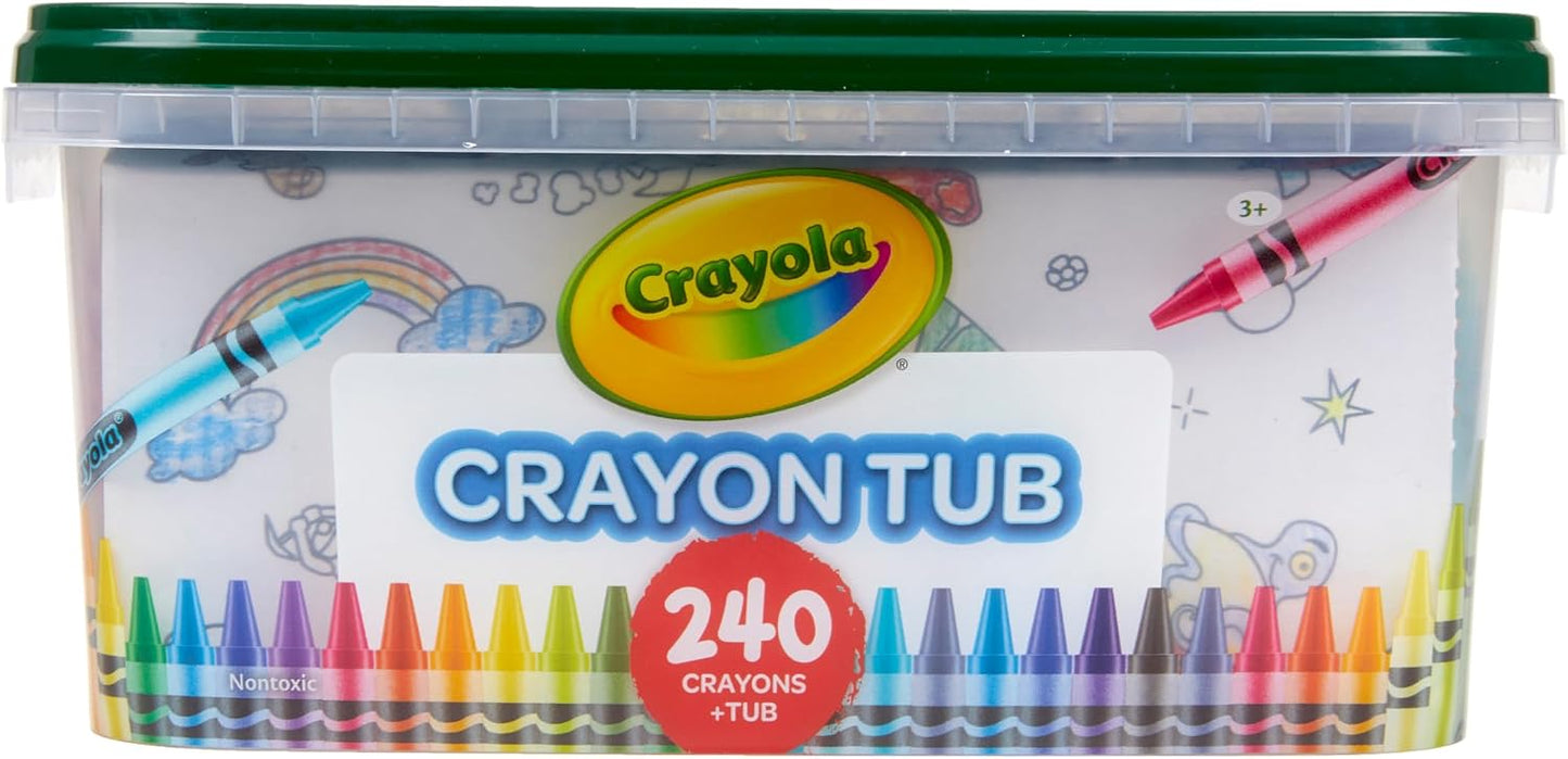 HotCrayola Crayon Tub (240ct), Bulk Crayons for Kids, Spring Craft Supplies, Classroom Coloring Gifts for Kids & Toddlers, Ages 3+ [Amazon Exclusive]