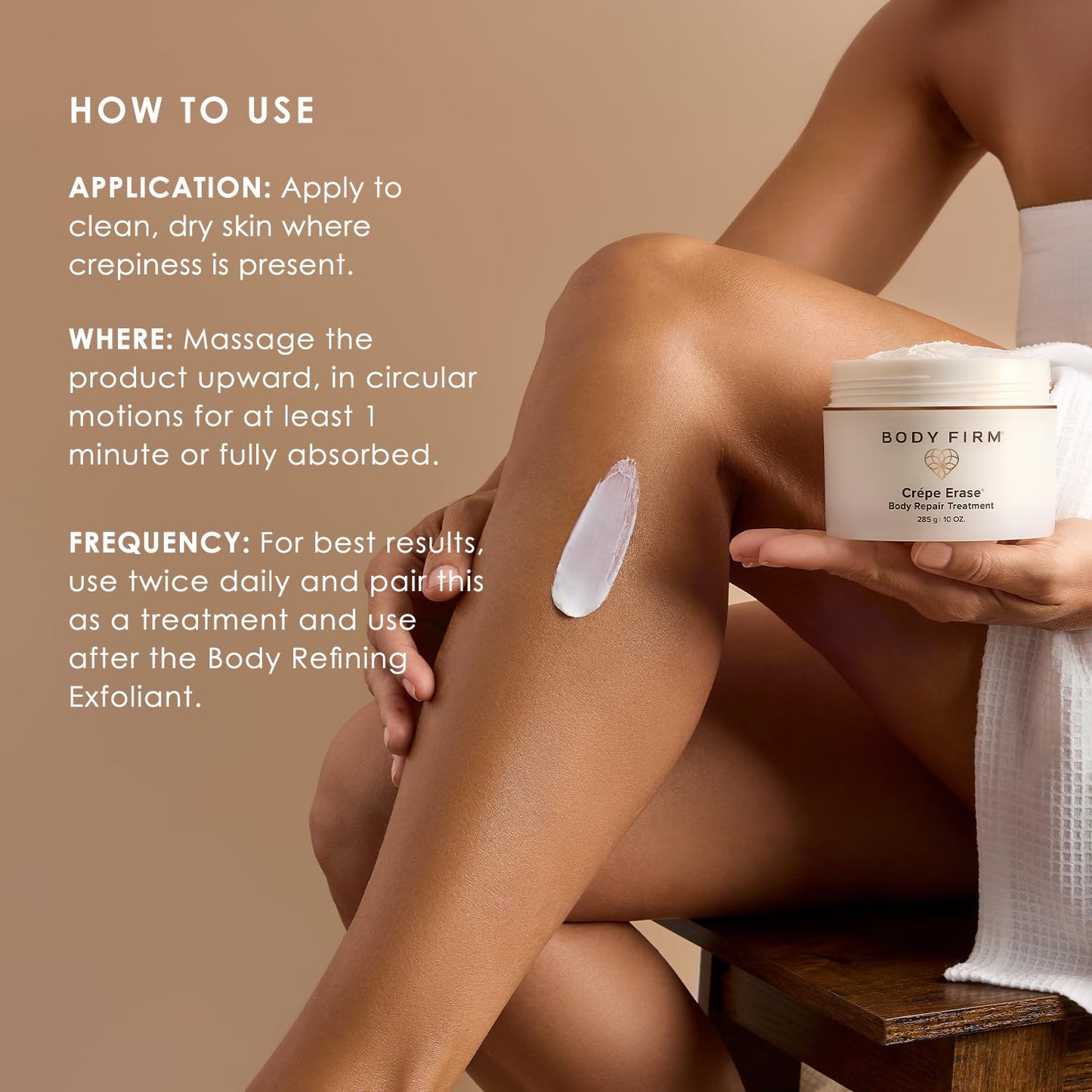 HotBODY FIRM Crepe Erase Body Repair Treatment, Anti-Aging Wrinkle Cream, Support Skins Natural Elastin & Collagen Production - 10oz