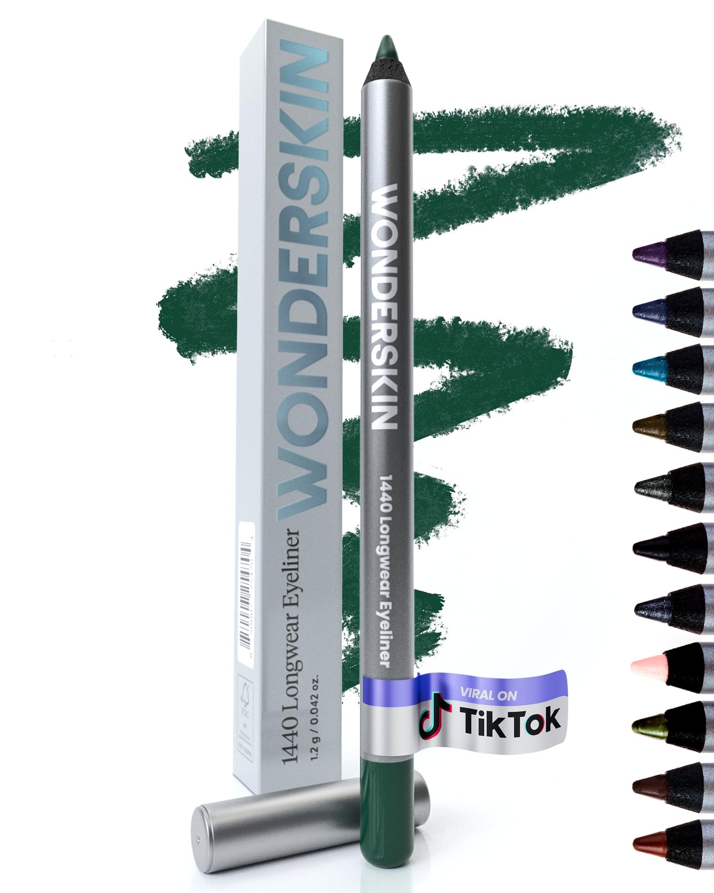 HotWonderskin Eyeliner Pencil, 1440 Longwear Deep Black Eyeliner Pencil - Waterproof, Sharpenable & Smudge Proof (Liquorice)