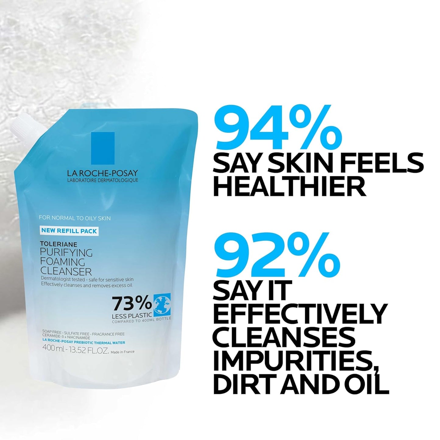 HotLa Roche-Posay Toleriane Purifying Foaming Facial Cleanser, Oil Free Face Wash for Women & Men with Niacinamide + Ceramides, Pore Cleanser Safe For Sensitive Skin, Won’t Dry Out Skin, Soap Free