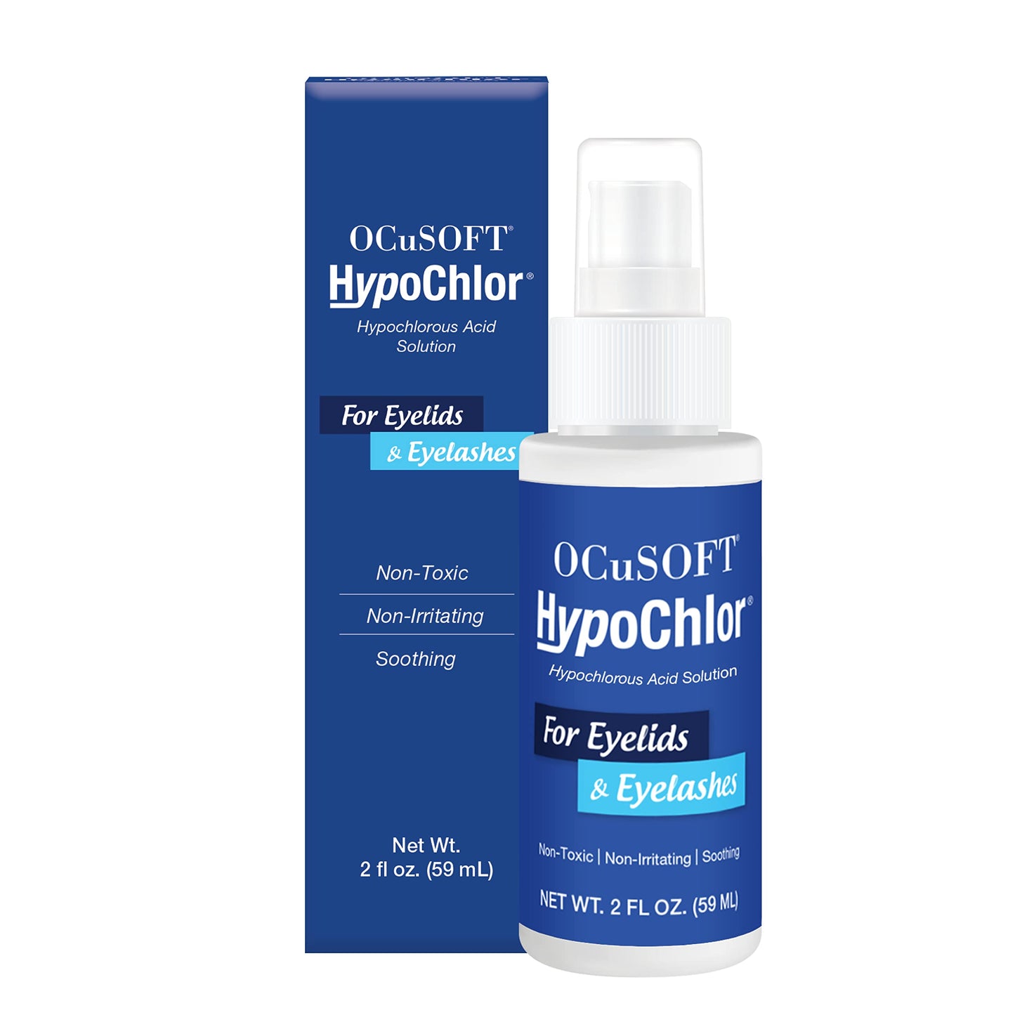 HotOCuSOFT HypoChlor Spray - Non-Irritating Hypochlorous Acid Spray & Eyelid Cleanser Solution to Remove Oil & Debris- 2 fl oz | Eyelid Spray for Irritated Eyelids Associated with Blepharitis, Dry Eyes, Meibomian Gland Dysfunction and Styes