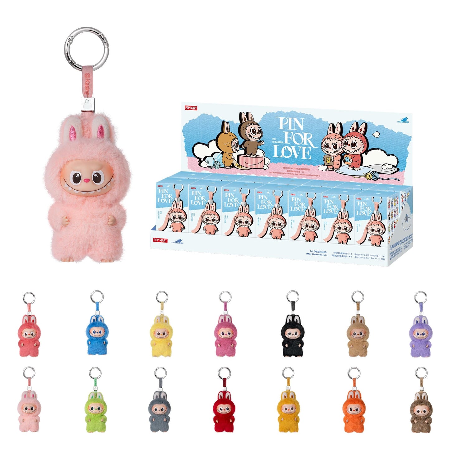Hot POP MART THE Monster Pin for Love Blind Box (A–M) Single Box | Mini Labubu Doll Blind Box Mystery Box Keychain – Vinyl Plush Pendant, Bag Charms, Holiday & Birthday Gift for Kids