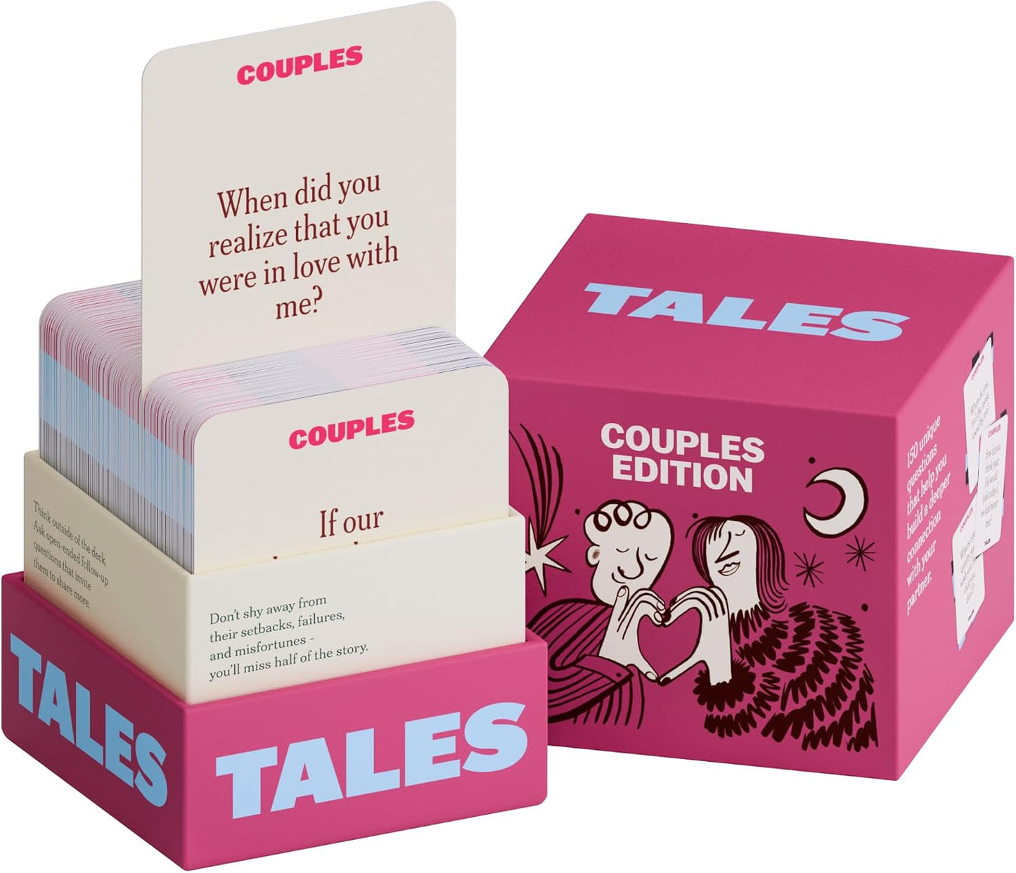 HotTALES 150 Conversation Cards, Perfect for Dinners, Road Trips, Classrooms & Game Nights, Gifts & Gatherings, Conversation Starters to Spark Creativity (Couples Edition)