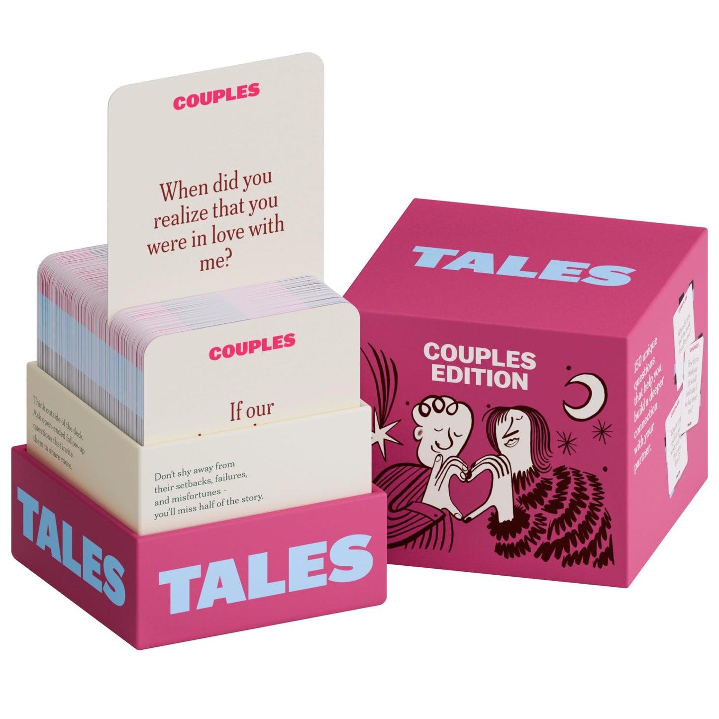 HotTALES 150 Conversation Cards, Perfect for Dinners, Road Trips, Classrooms & Game Nights, Gifts & Gatherings, Conversation Starters to Spark Creativity (Couples Edition)
