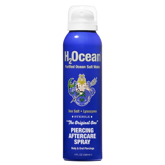 HotH2Ocean Piercing Aftercare Spray and Keloid Bump Removal– Sea Salt Spray for Body and Facial Piercings – Ear, Nose, Navel, Oral & Body Piercing Cleaner, Aftercare Solution for New Piercings– 4oz