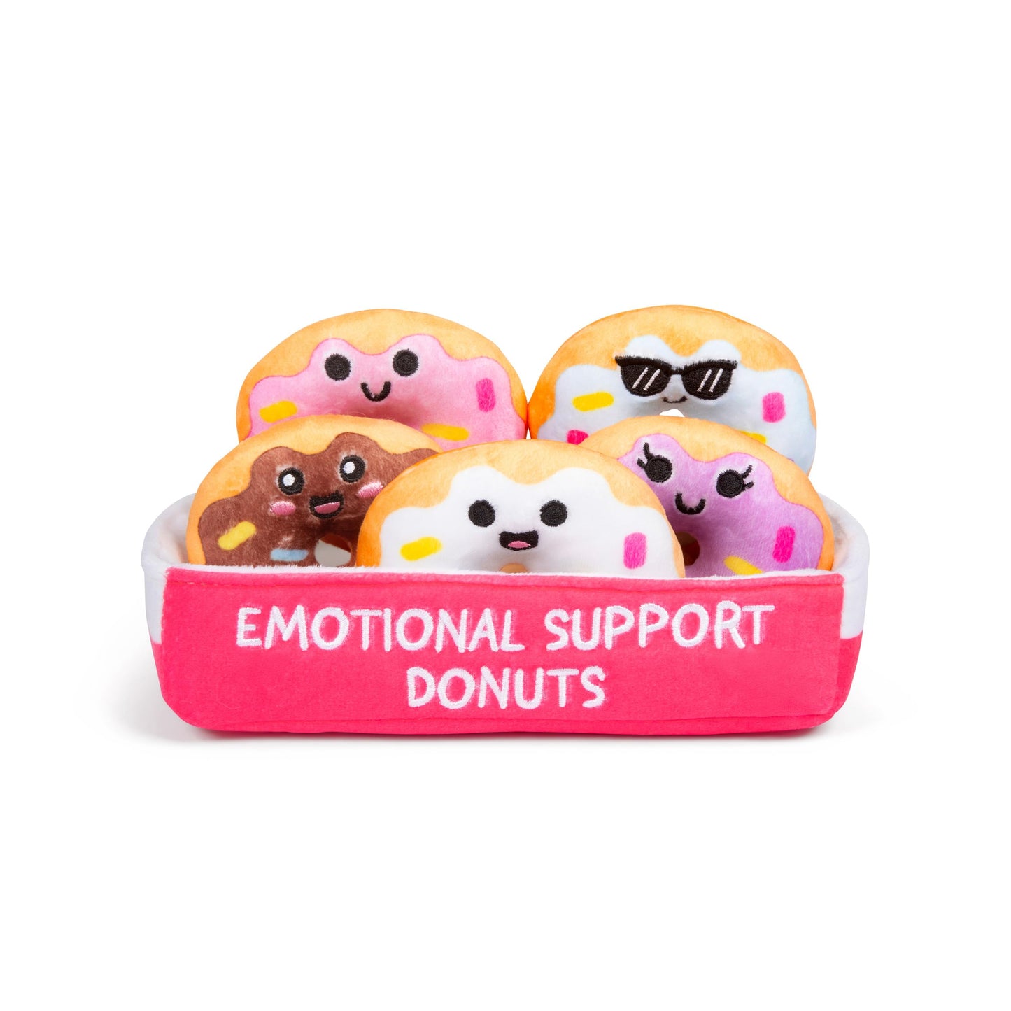 Hot WHAT DO YOU MEME? Emotional Support Donuts by Relatable, Cuddly Stuffed Animals and Toys, Squishy Toys and Plushies, Great Ideas for Loved Ones of All Ages, Includes 5 Plushies with Carrying Basket