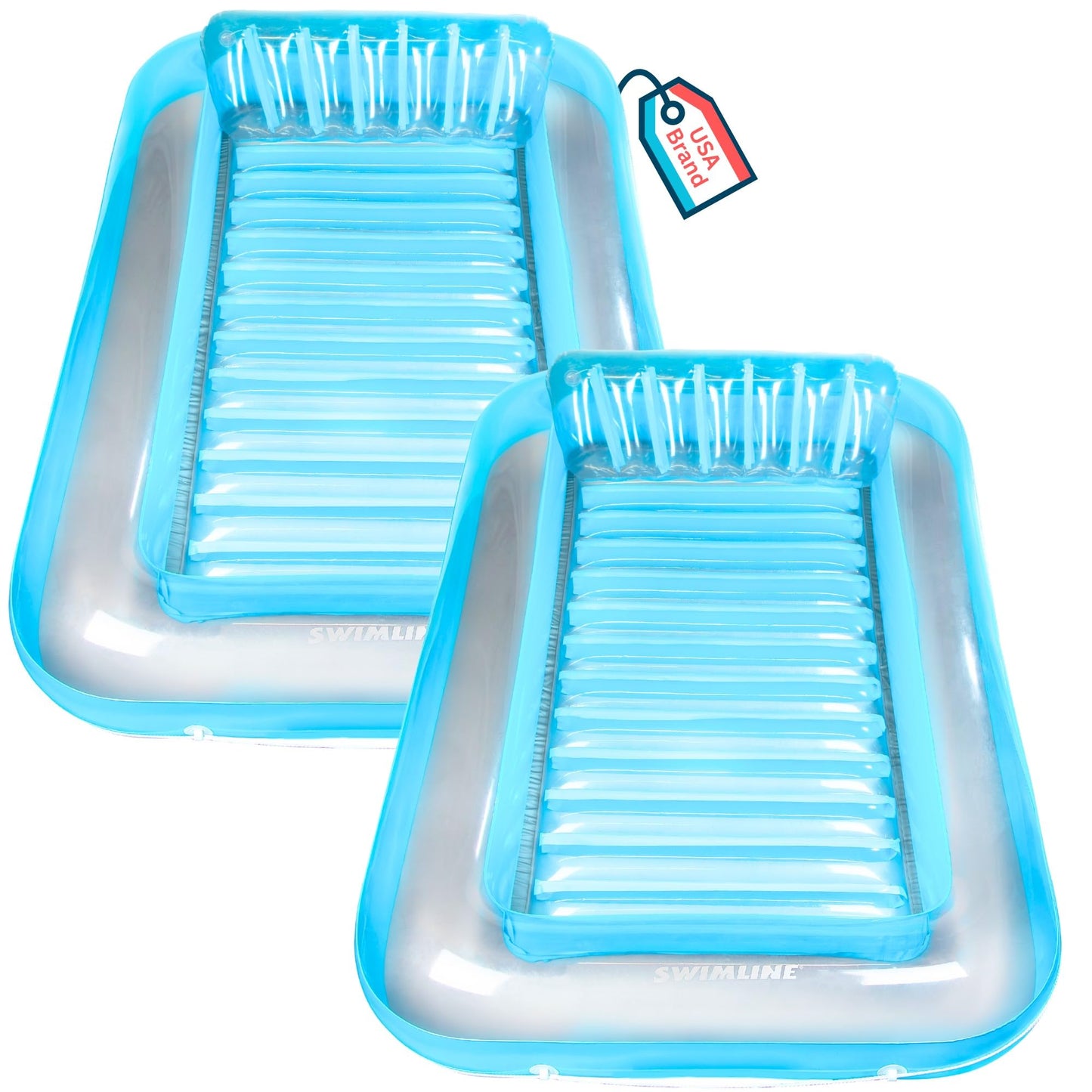 HotSWIMLINE Original Suntan Tub Series Classic Inflatable Tanning Float Floating Lounge | Personal Tan Pool Hybrid Lounger | Adjustable Pillow | Fill with Water | Reflective Tanning Design