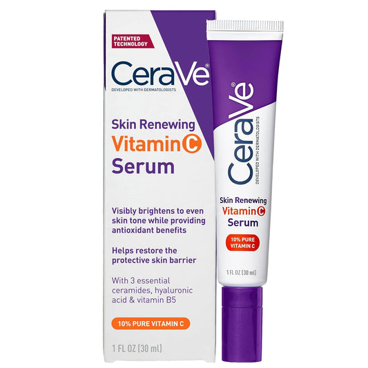 HotCeraVe Vitamin C Serum for Face with 10% Pure Vitamin C, Hyaluronic Acid & 3 Essential Ceramides, Skin Brightening Antioxidant Serum, Hydrates & Improves Skin Tone & Texture, Fragrance-Free, 1oz