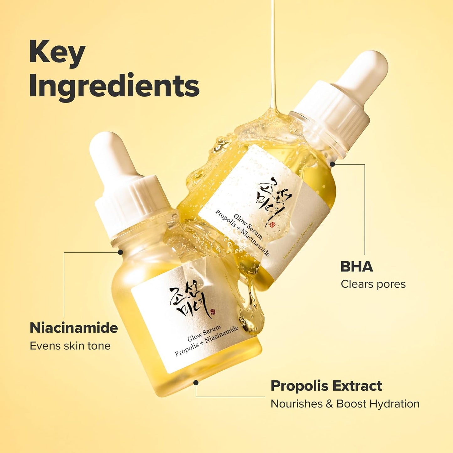 HotBeauty of Joseon Glow Serum Propolis and Niacinamide Hydrating Facial Soothing Moisturizer for Uneven Skin Tone Korean Skin Care 30ml 1 fl.oz