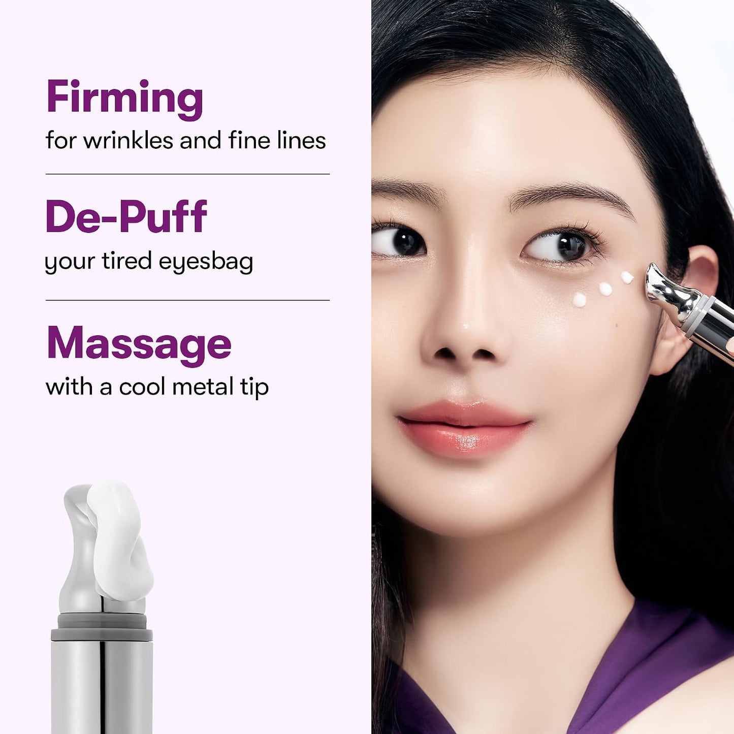 HotVT COSMETICS Reedle Shot Firming Eye Cream, 9-Peptide Complex, Bakuchiol & Hyaluronic Acid, Vibrating Metal Applicator for Puffiness, Fine Lines & Wrinkles, Korean Skincare, 0.51 fl oz/ 15ml