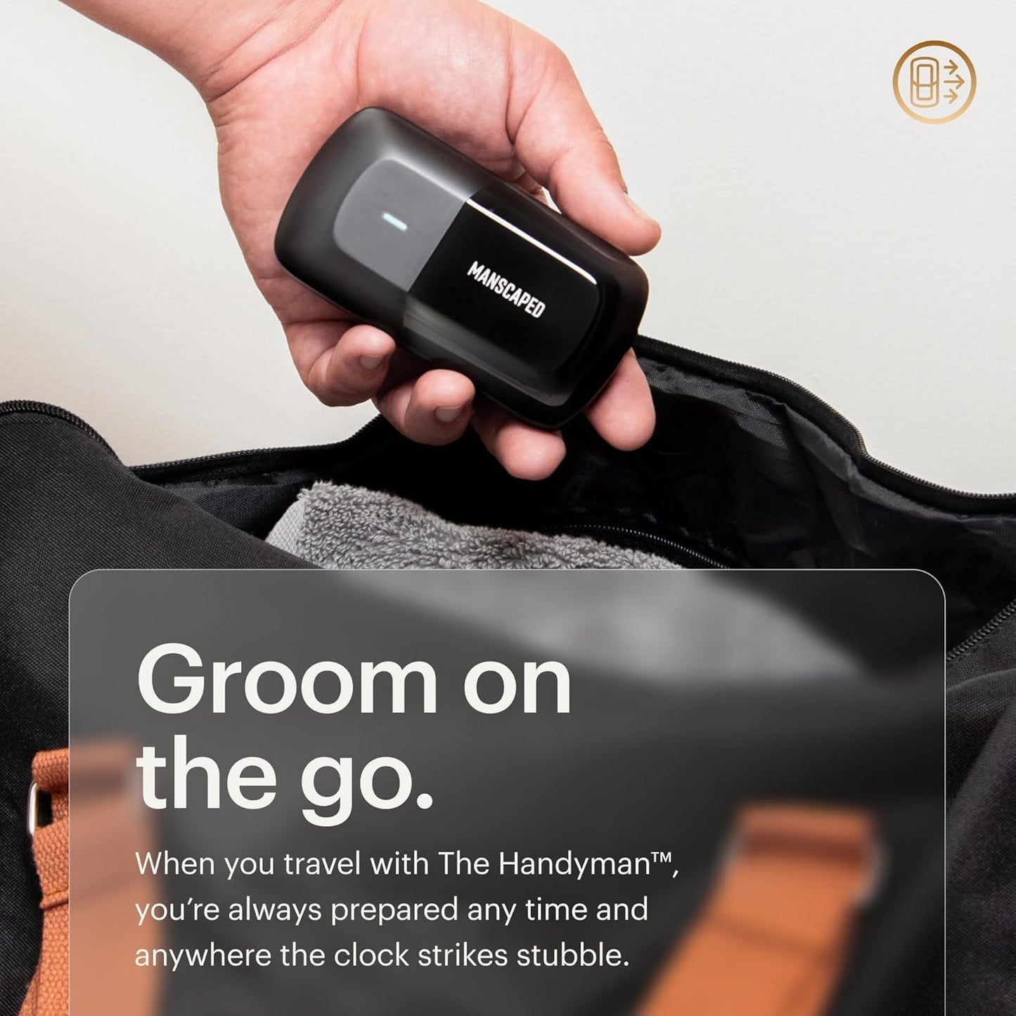 HotMANSCAPED® The Handyman™ Compact Face Shaver – Portable Men’s Travel Facial Hair Groomer, USB-C Rechargeable Razor, Electric Foil Face Shaver, Waterproof, Cordless, Dual-Action SkinSafe® Foil Blades