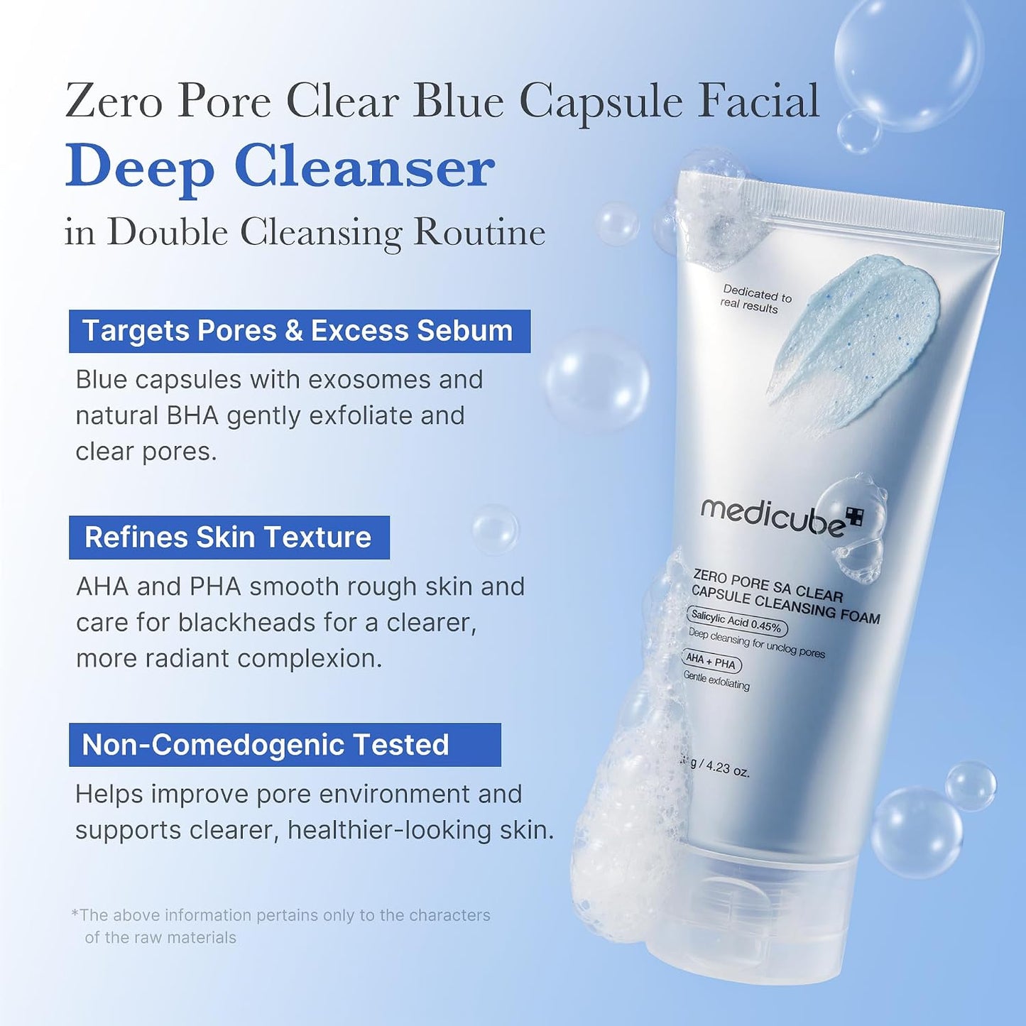 Hotmedicube Facial Cleanser Zero Pore Capsule Cleansing Foam | Daily Gentle Cleanser for Skin Texture, Blackhead & Pore Care - AHA, BHA & PHA for Deep Cleansing, Korean Skincare, 4.23 oz