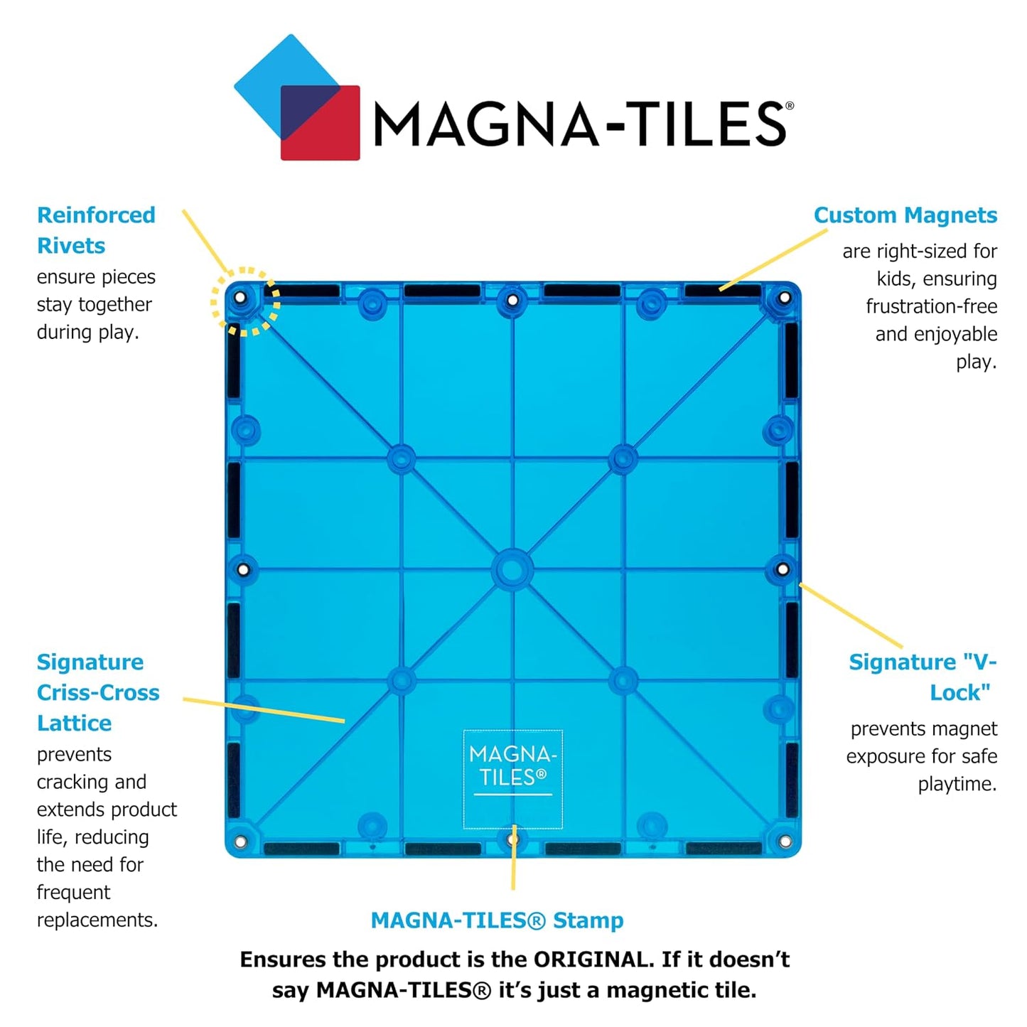 HotMAGNA-TILES Classic 32-Piece Magnetic Construction Set, The Original Magnetic Building Brand