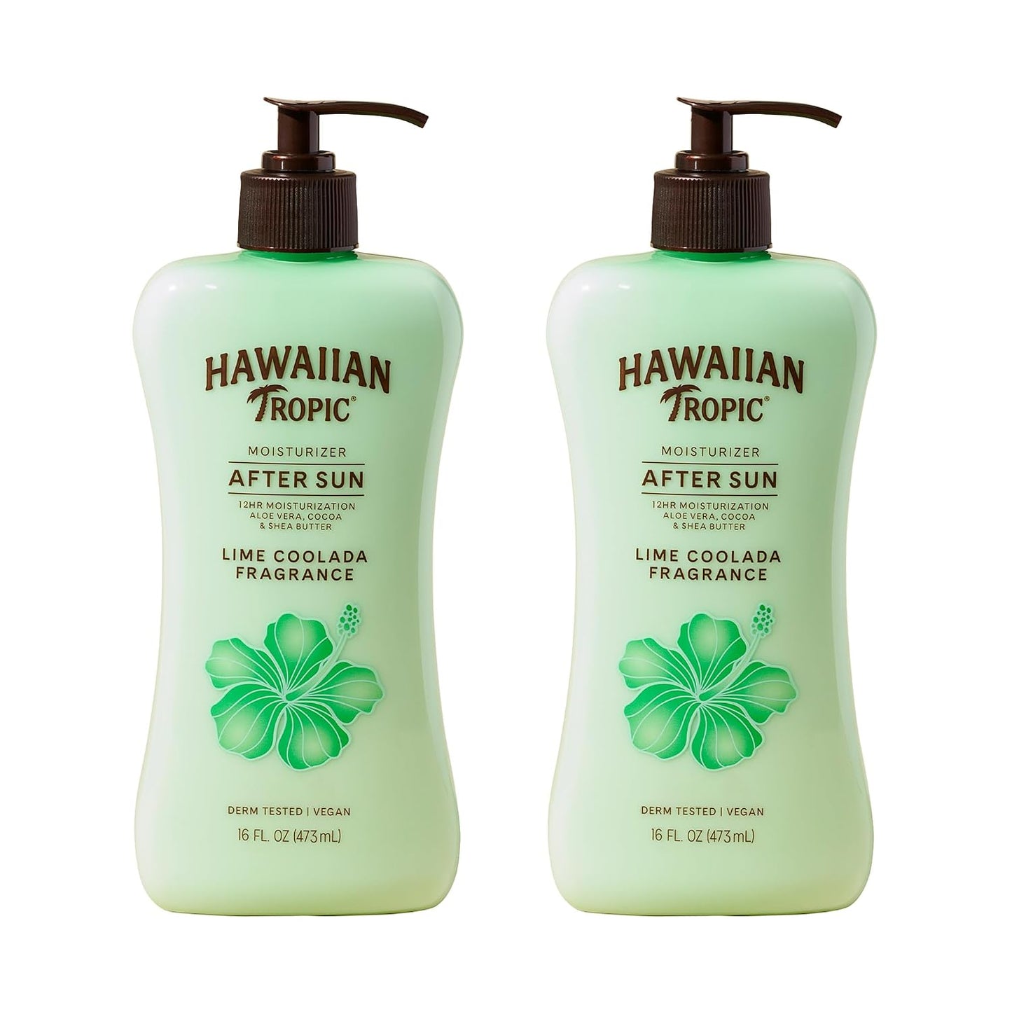 HotHawaiian Tropic Lime Coolada After Sun Lotion | After Sun Care, Skin Care, Daily Moisturizing Lotion with Aloe, Cocoa Butter & Shea Butter, 16 Fl Oz each Twin Pack