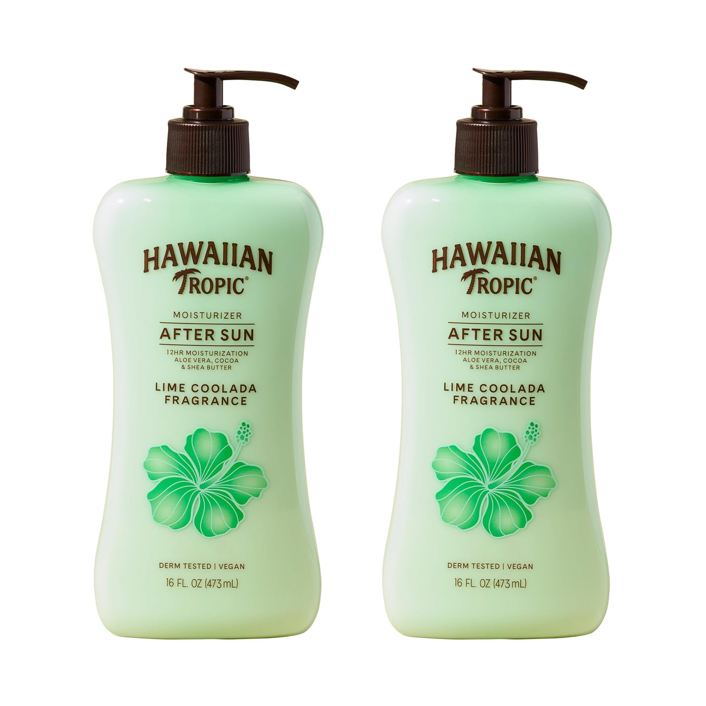 HotHawaiian Tropic Lime Coolada After Sun Lotion | After Sun Care, Skin Care, Daily Moisturizing Lotion with Aloe, Cocoa Butter & Shea Butter, 16 Fl Oz each Twin Pack