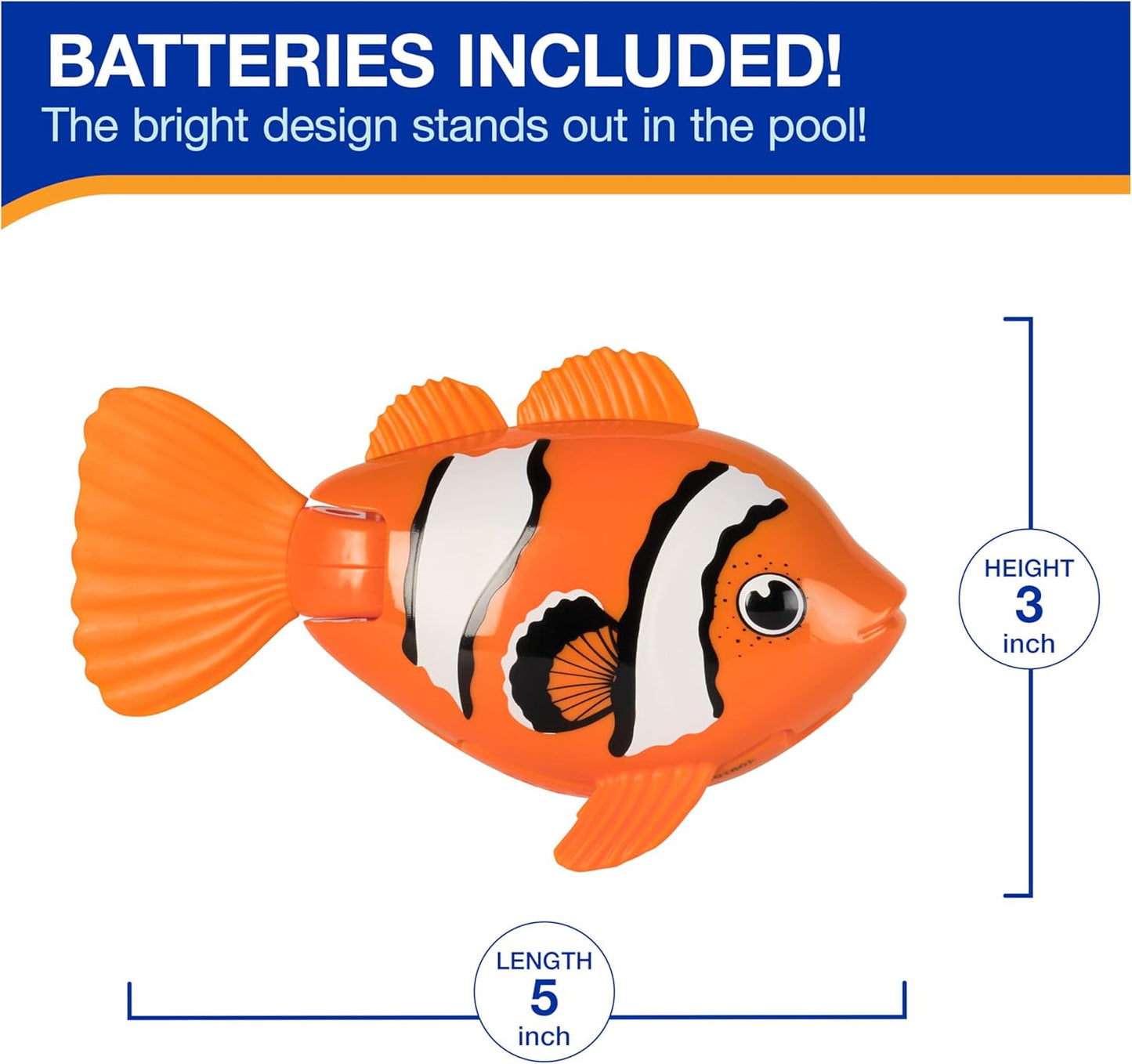 HotSwimWays Rainbow Reef Clownfish Water-Activated Pool Toy for Ages 5+ | Realistic Swimming Patterns Inspire Imaginative Play, Toy Supports Swimming Skills, Coordination, and Competitive Games