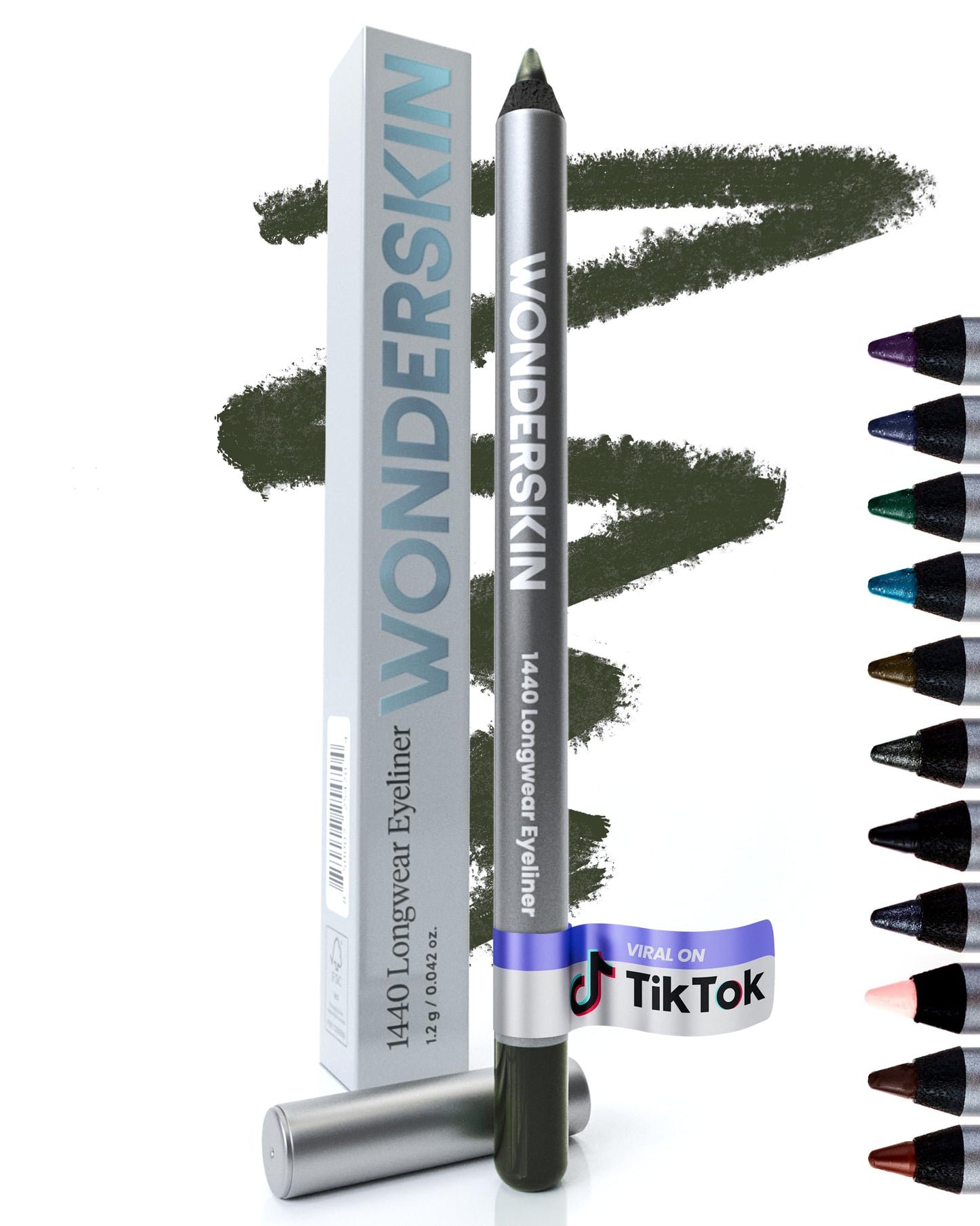 HotWonderskin Eyeliner Pencil, 1440 Longwear Brown Eyeliner Pencil - Waterproof, Sharpenable & Smudge Proof (Kalamata)