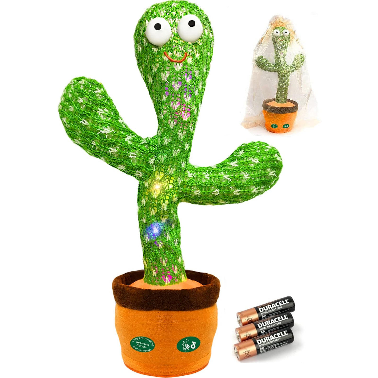 HotHunfur Interactive Baby Toys Dancing Talking Cactus Toy,Funny Gift for Infant, Singing Record Repeat What You Say Light Up Toy for Toddler Boy Girl (Volume Adjustment)