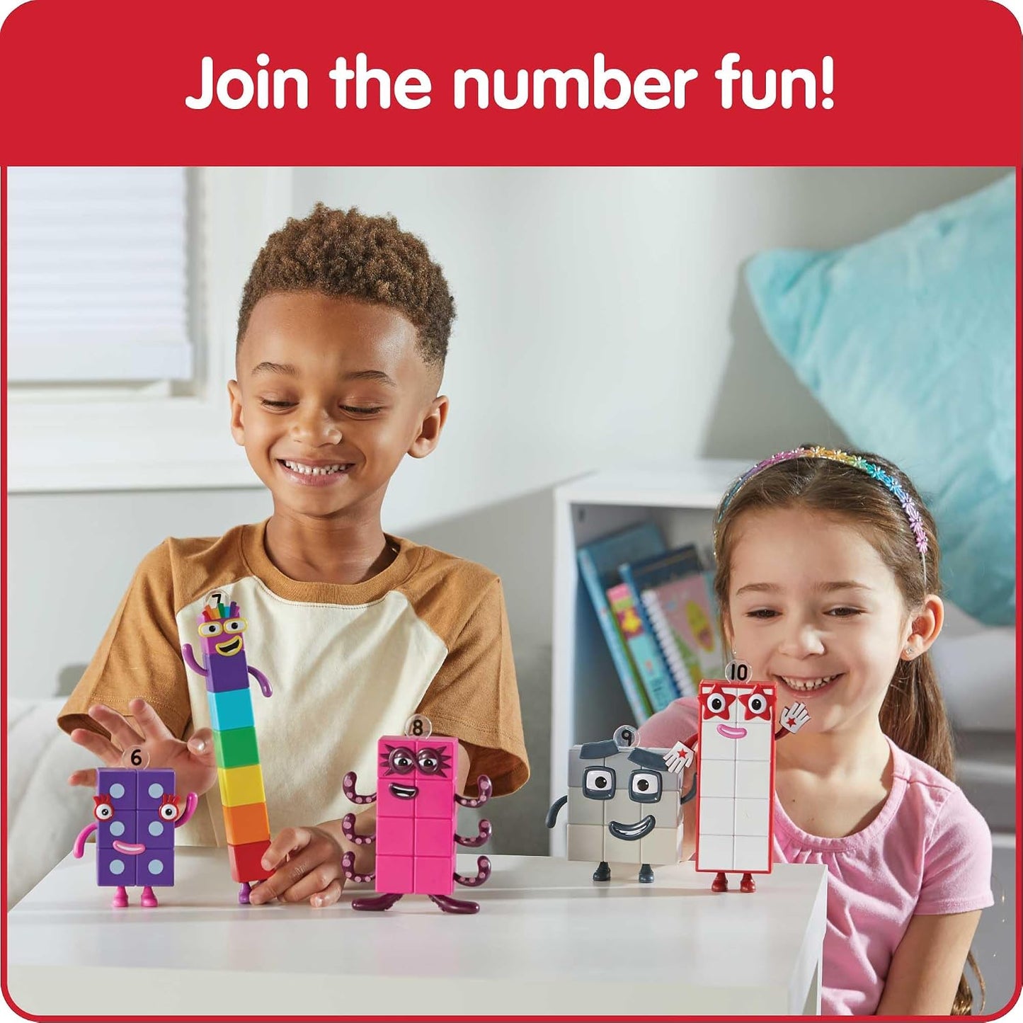 Hothand2mind Numberblocks Friends Six to Ten Figures – Official Licensed Character Action Figure Set, Numbers and Counting Figurines, Pretend Play Toys, for Kids Ages 3, 4, 5, 6, 7