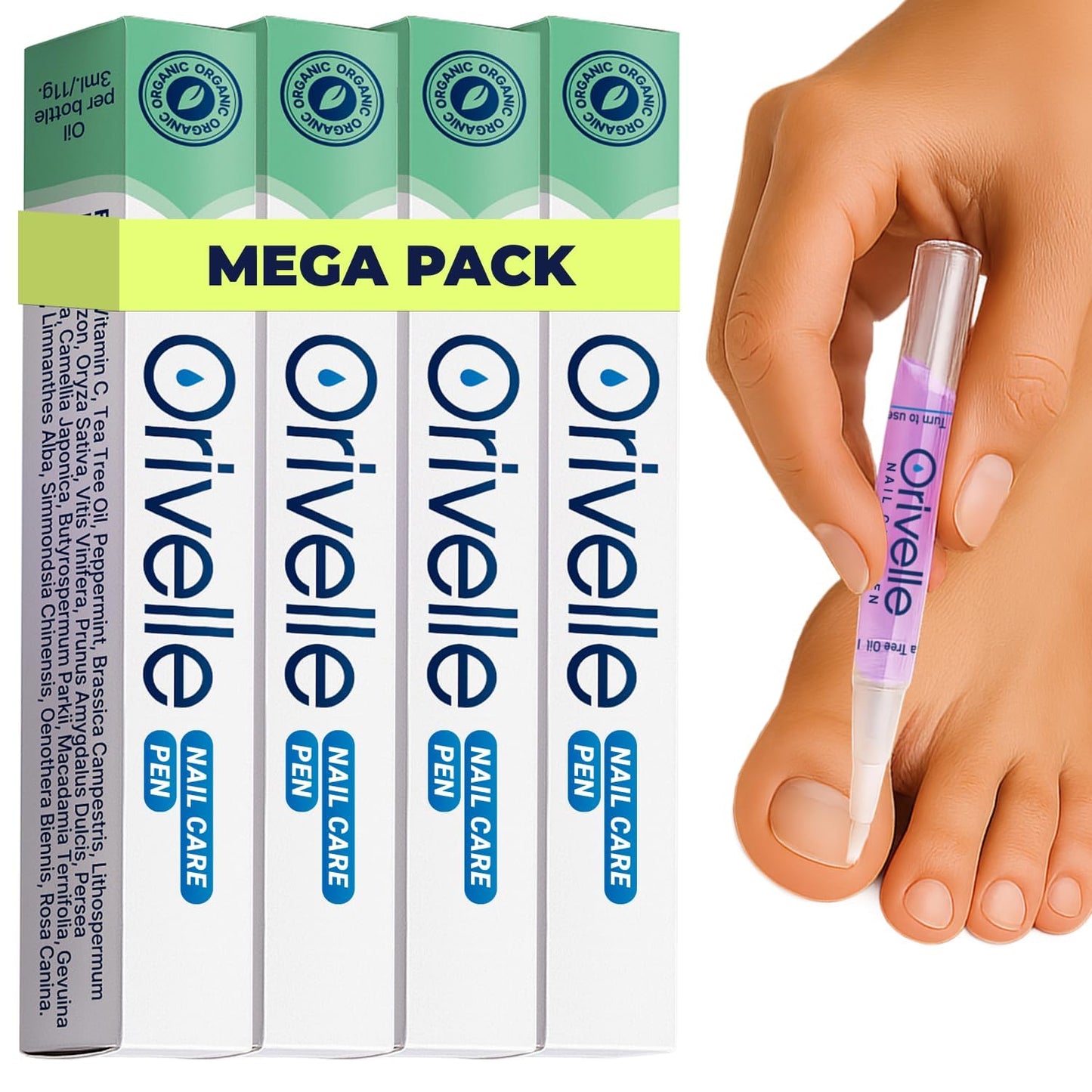 HotToenail Care Pen - Extra Strength Toe Nail Remedy - Professional Nail Solution for Fingernail with Tea Tree Oil (Pack of 4)