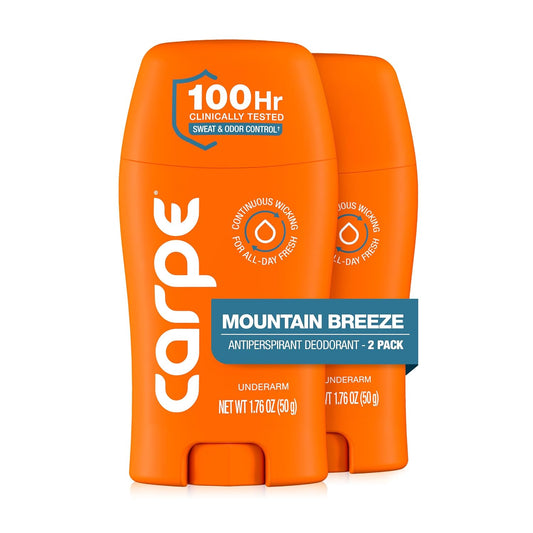 HotCarpe Underarm Antiperspirant Deodorant for Men and Women - 100 Hour Sweat & Odor Control - Clinical Strength Deodorant for Men - Long Lasting Deodorant Antiperspirant - Mountain Breeze - 2 Pack