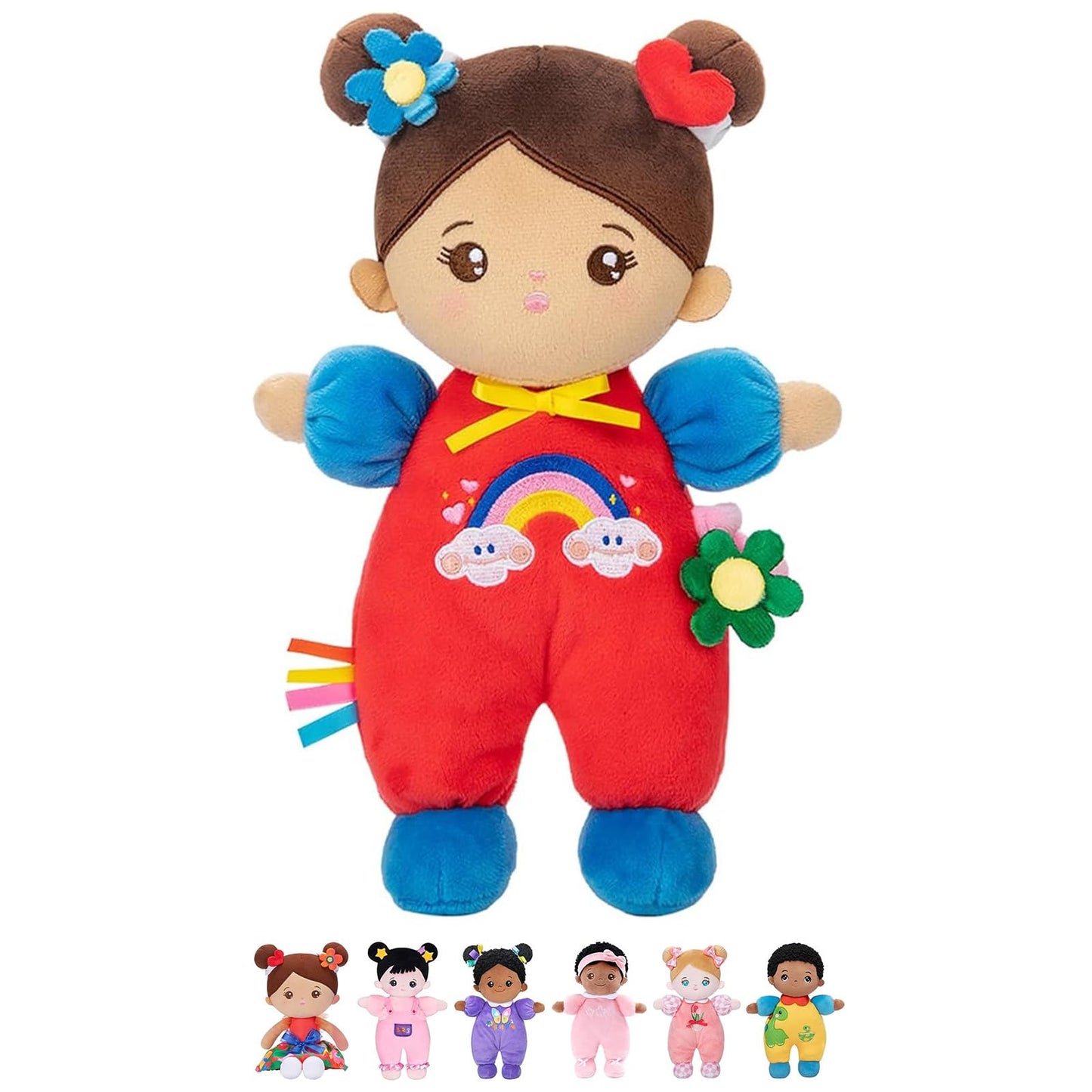 Hot OUOZZZ Soft Plush Baby Doll 10" Tulip Pink Snuggle Buddy | First Birthday Toys for 1 Year Old Girl, Ideal 1 Year Old Girl Gifts & Baby Girl Gifts, Cuddly Toy for Infants & Toddlers