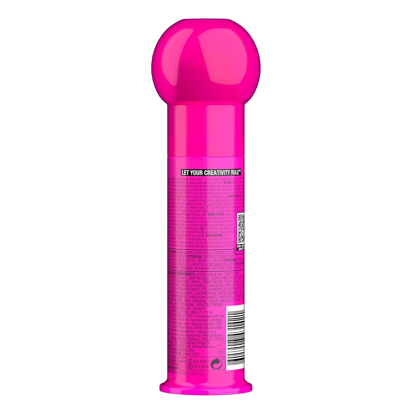 HotTIGI Bed Head After Party Super Smoothing Cream – Anti Frizz Hair Styling Product, Humidity Protection for Frizzy, Dull, or Coarse Hair, 3.38 fl oz