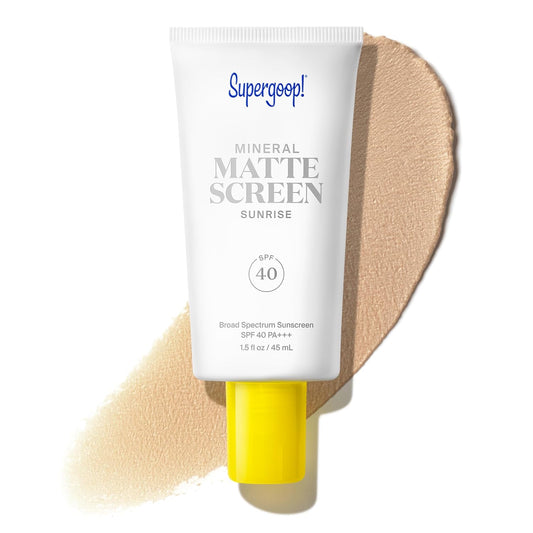 HotSupergoop! Mineral Mattescreen SPF 40 - Mineral, Oil-Free Broad Spectrum Sunscreen - Smooths Skin’s Appearance, Minimizes Pores & Controls Shine - Water & Sweat Resistant