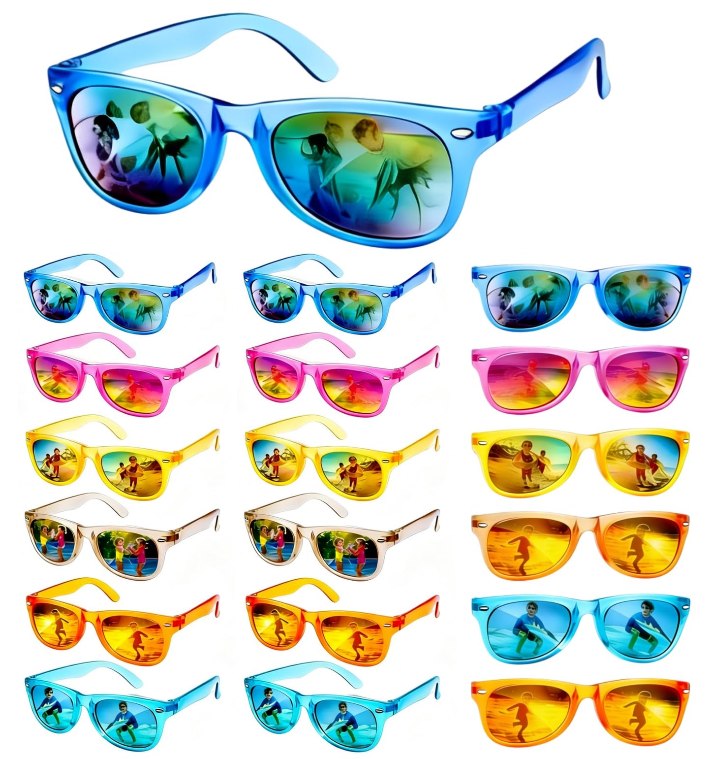 Hot 18 Pack Kids Sunglasses Bulk Party Favors, Neon Sunglasses with UV400 Protection for Kids Age 3-8,Great Gift for Birthday ，Graduation Party Supplies Party, Beach, Pool，Boys Girls Goody Bag Stuffers