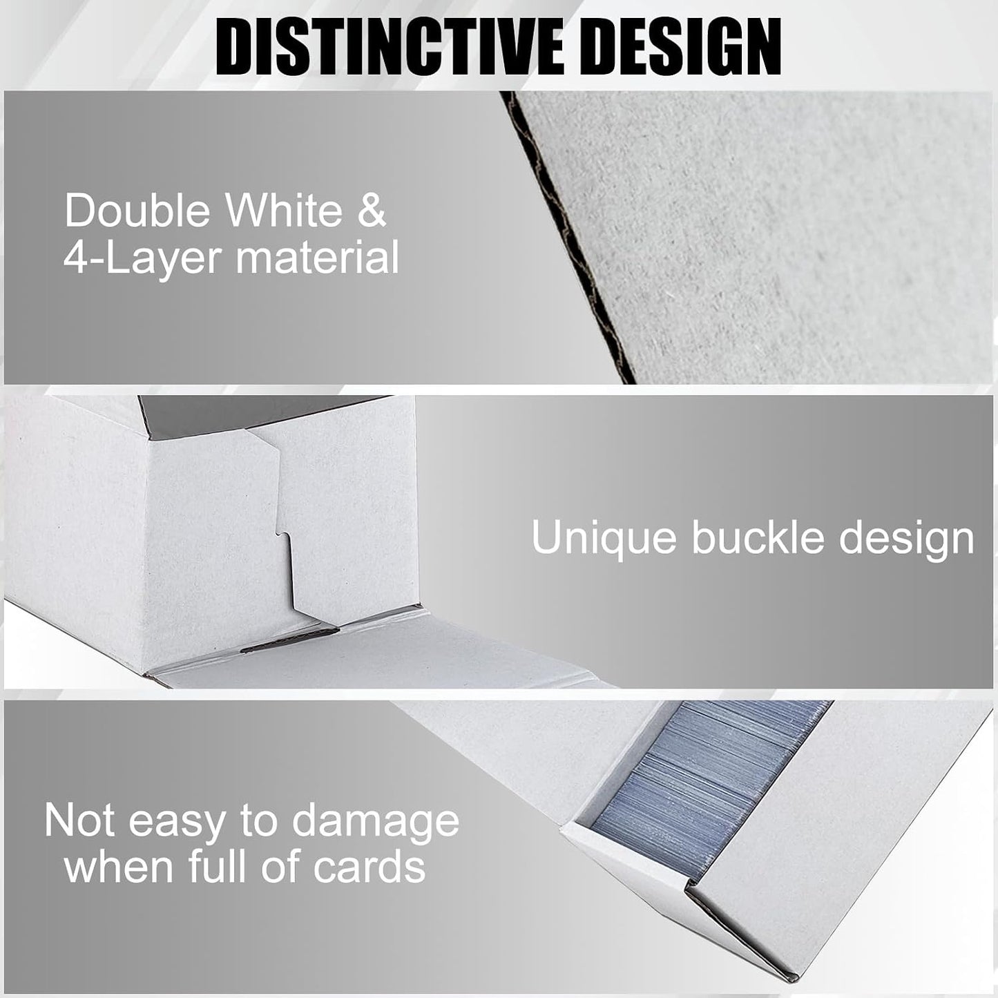 HotTrading Card Storage Box, 10-Pack 1100 Count White Corrugated Cardboard Bulk Sports Storage Box for TCG/Magic/Mtg Basketball Cards, Collectible Trading Cards