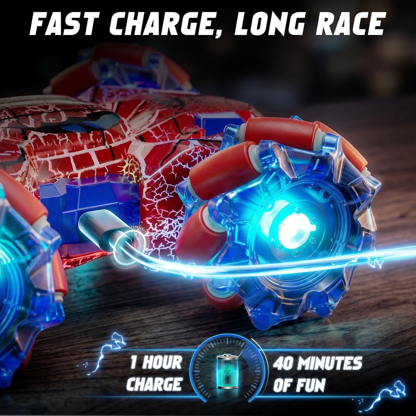 HotSpider Gesture Sensing Remote Control Car, Double Sided RC Cars with Full-Body Light, 2.4GHz Hand Controlled Rechargeable RC Stunt Car Toys Birthday Gift for Boys 3 4 5 6 7 8 9 10 11 12