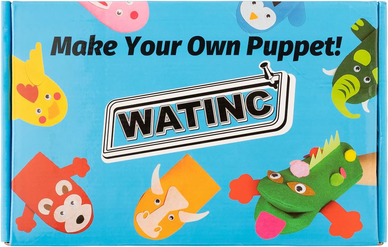 Hot WATINC Hand Puppet Making Kit, Felt Sock Puppet Toys for Kids (Animals) | 6 Styles, Make Your Own Storytelling & Role Play Crafts, Creative Group Activity, Party Favors & Gifts for Kids Ages 4-8