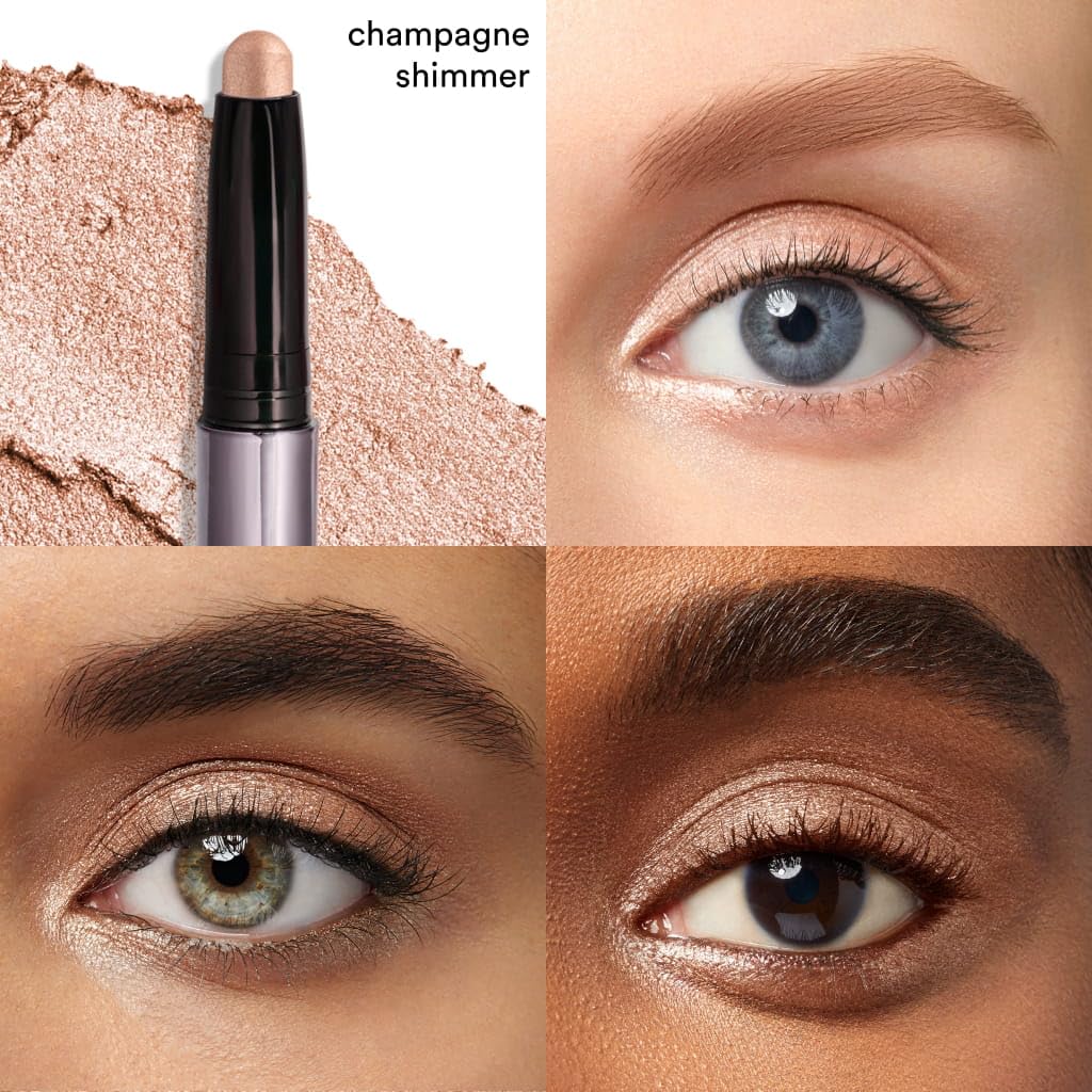 HotJulep Eyeshadow 101 Cream-to-Powder Waterproof Eyeshadow Stick – Champagne Shimmer – Long-Lasting, Buildable, Crease-Proof, Cruelty Free, Shimmer Finish with Built-In Smudger
