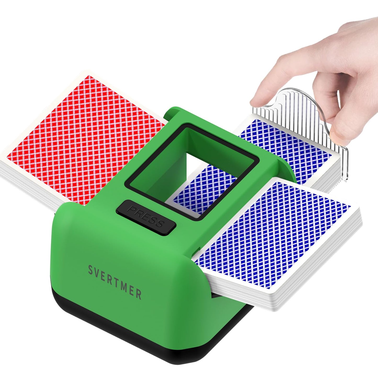Hot Automatic Card Shuffler|1-2 Deck Electric Card Shuffle Machine|Portable Rechargeable Batteries of Poker,Blackjack,Uno,Skip-Bo,Phase 10 More Playing Shuffler for Home Game,Travel