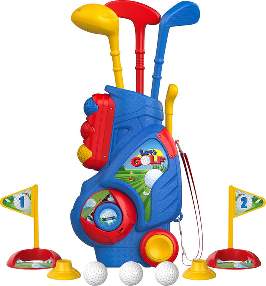 Hot Liberry Toddler Golf Set, Upgraded Kids Golf Cart with Unique Shoulder Strap Design, Indoor Outdoor Sports Toys Gifts for Boys Girls 1 2 3 4 Years Old