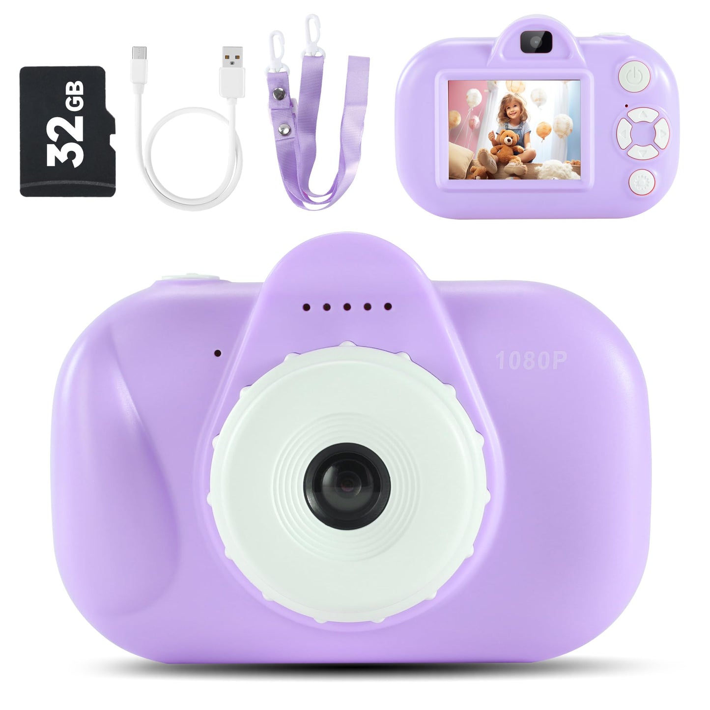 Hot Kids Camera Boys Toys for 3 4 5 6 7 8 9 Years Old Boys, 48MP Dual Lens Kids Digital Camera Christmas Birthday Gifts, 1080P HD Video Selfie Toddler Camera with 32G SD Card