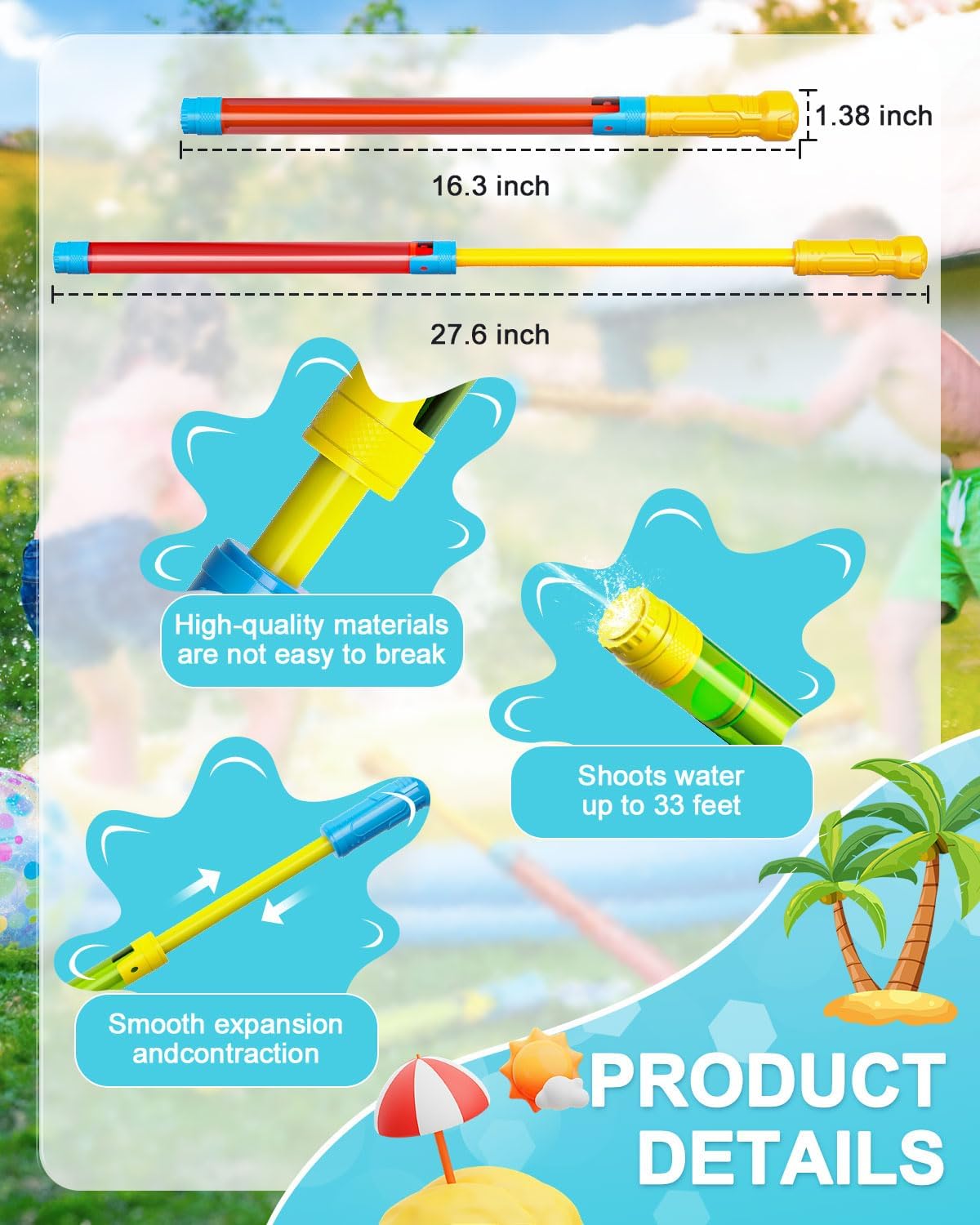 Hot LQYoyz Water Guns for Kids -16.5'' Bulk Squirt Gun for Kids Adults, Summer Party Blaster Water Guns for Outdoor Swimming Pool Beach Water Fighting 6 Pack